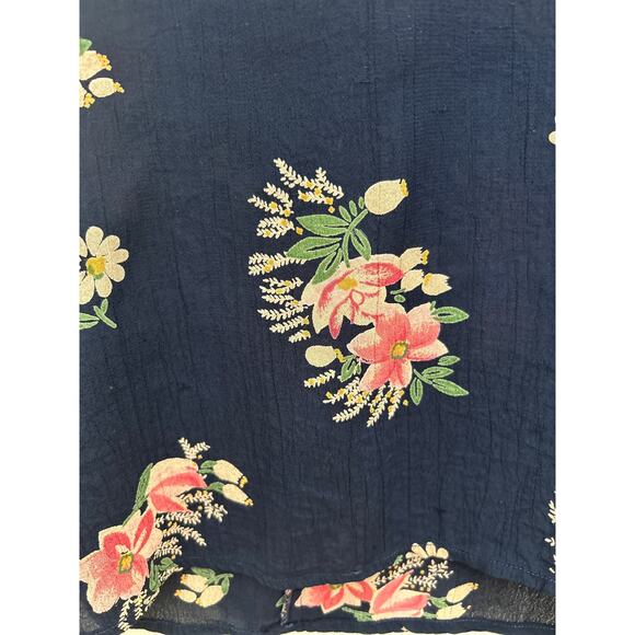 Free People XS Mini Skirt Floral Print Deep Blue  Excellent Condition - Picture 3 of 7